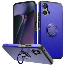 Motorola Moto G Stylus 5G 2024 Tough Hybrid With Ring Stand + Tempered Glass - Classic Blue
