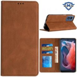 Motorola Moto G Play 2024 METKASE Wallet PU Vegan Leather ID Card Money Holder with Magnetic Clo