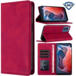Motorola Moto G Play 2024 METKASE Wallet PU Vegan Leather ID Card Money Holder with Magnetic Clo