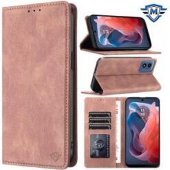 Motorola Moto G Play 2024 METKASE Wallet PU Vegan Leather ID Card Money Holder with Magnetic Clo