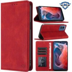 Motorola Moto G Play 2024 METKASE Wallet PU Vegan Leather ID Card Money Holder with Magnetic Clo