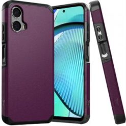 Motorola Moto G Power 5g 2024 Tough Strong Hybrid (Magnet Mount Friendly) Case Cover - Dark Purp