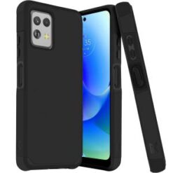 Motorola G POWER 5G (2023) Tough Strong Hybrid (Magnet Mount Friendly) Case Cover - Black