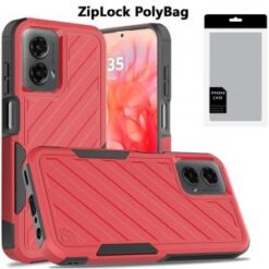 [PolyBag]  Motorola Moto G Stylus 5G 2024  Noble lined shockproof dual layer hybrid - Red/Black