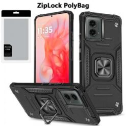 [PolyBag]  Motorola Moto G Stylus 5G 2024  Robust Magnetic Kickstand Hybrid - Black