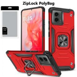 [PolyBag]  Motorola Moto G Stylus 5G 2024  Robust Magnetic Kickstand Hybrid - Red
