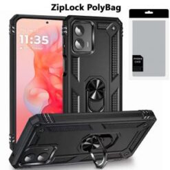 [PolyBag]  Motorola Moto G Stylus 5G 2024  Ring Magnetic Kickstand Hybrid - Black