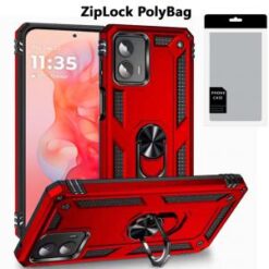 [PolyBag]  Motorola Moto G Stylus 5G 2024  Ring Magnetic Kickstand Hybrid - Red