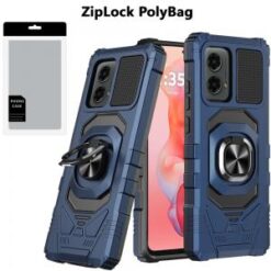 [PolyBag]  Motorola Moto G Stylus 5G 2024  Robotic Hybrid with Magnetic Ring Stand - Dark Blue