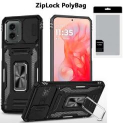 [PolyBag]  Motorola Moto G Stylus 5G 2024  Utter Tough Metal Ring Movable Camera Window Hybrid -