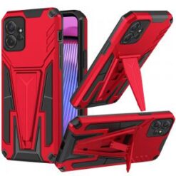 Motorola G POWER 5G (2023) Alien Design Shockproof Kickstand Magnetic Hybrid Case Cover - Red