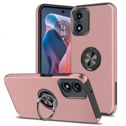 Motorola Moto G Play 2024 CHIEF Oil Painted Magnetic Ring Stand Hybrid Case Cover - Pink