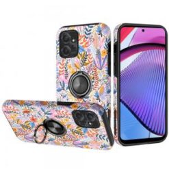 Motorola G POWER 5G (2023) Sketch Design Hybrid Magnetic Ring Sand Case Cover - E