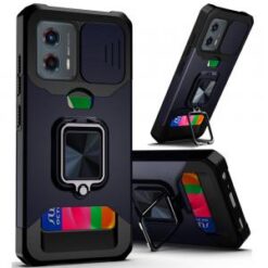Motorola Moto G Stylus 5G 2024 Multi-Functional Card Magnetic Ring Stand Hybrid Camera Case Cove
