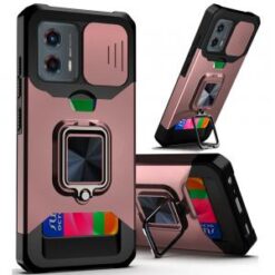 Motorola Moto G Stylus 5G 2024 Multi-Functional Card Magnetic Ring Stand Hybrid Camera Case Cove