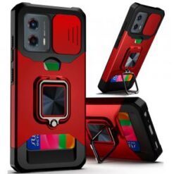 Motorola Moto G Stylus 5G 2024 Multi-Functional Card Magnetic Ring Stand Hybrid Camera Case Cove