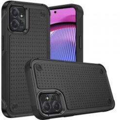 Motorola G POWER 5G (2023) DOT Thick Beautiful Hybrid Case Cover - Black/Black