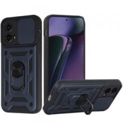 Motorola Moto G Stylus 5G 2024 ELITE Camera Push Magnetic Ring Stand Hybrid Case Cover - Blue