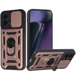 Motorola Moto G Stylus 5G 2024 ELITE Camera Push Magnetic Ring Stand Hybrid Case Cover - Rose Go
