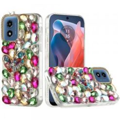 Motorola Moto G Play 2024 Full Diamond with Ornaments Hard TPU Case Cover - Colorful Ornaments w