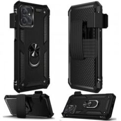 Motorola G POWER 5G (2023) Holster Magnetic Ringstand Clip Cover Case - Black