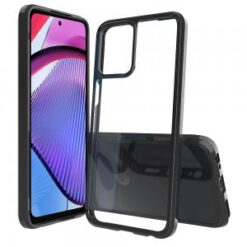 Motorola G POWER 5G (2023) Clear Transparent Hybrid Case Cover - Clear PC + Black TPU