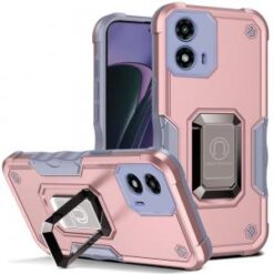 Motorola Moto G Stylus 5G 2024 OPTIMUM Magnetic Ring Stand Hybrid Case Cover - Rose Gold