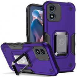 Motorola Moto G Play 2024 OPTIMUM Magnetic Ring Stand Hybrid Case Cover - Dark Purple