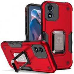 Motorola Moto G Play 2024 OPTIMUM Magnetic Ring Stand Hybrid Case Cover - Red