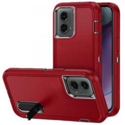 Motorola Moto G Stylus 5G 2024 PEAK 3in1 Toughest Hybrid with Stand Cover Case - Black/Red