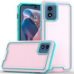 Motorola Moto G Play 2024 Rank Tough Strong Modern Fused Hybrid Case Cover - Pink