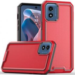Motorola Moto G Play 2024 Rank Tough Strong Modern Fused Hybrid Case Cover - Red
