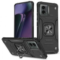 Motorola Moto G Stylus 5G 2024 Robust Magnetic Kickstand Hybrid Case Cover - Black
