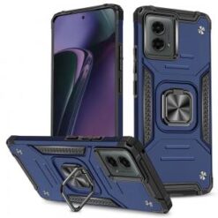 Motorola Moto G Stylus 5G 2024 Robust Magnetic Kickstand Hybrid Case Cover - Blue