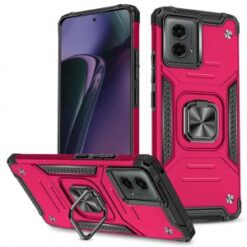 Motorola Moto G Stylus 5G 2024 Robust Magnetic Kickstand Hybrid Case Cover - Hot Pink