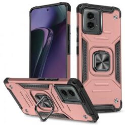 Motorola Moto G Stylus 5G 2024 Robust Magnetic Kickstand Hybrid Case Cover - Rose Gold