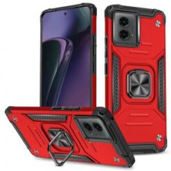 Motorola Moto G Stylus 5G 2024 Robust Magnetic Kickstand Hybrid Case Cover - Red