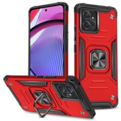 Motorola G POWER 5G (2023) Robust Magnetic Kickstand Hybrid Case Cover - Red