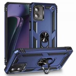 Motorola Moto G Stylus 5G 2024 Ring Magnetic Kickstand Hybrid Case Cover - Blue