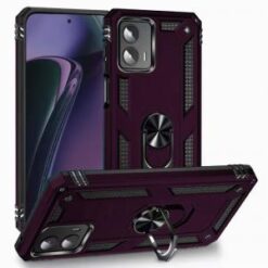 Motorola Moto G Stylus 5G 2024 Ring Magnetic Kickstand Hybrid Case Cover - Dark Purple