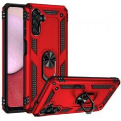 Samsung A14 5G Ring Magnetic Kickstand Hybrid Case Cover - Red