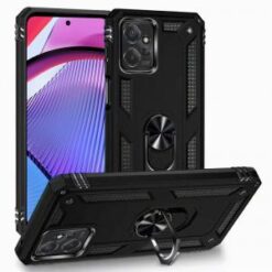 Motorola G POWER 5G (2023) Ring Magnetic Kickstand Hybrid Case Cover - Black