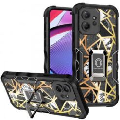Motorola G POWER 5G (2023) Stellar Hybrid IMD Design Ring Stand Cover Case - A