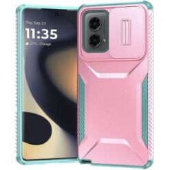 Motorola Edge 2024 Ultimate U Design Hybrid with Camera Window Covering - Pink+Teal