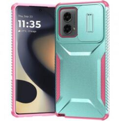 Motorola Edge 2024 Ultimate U Design Hybrid with Camera Window Covering - Teal+Pink