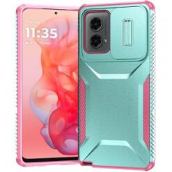 Motorola Moto G Stylus 5G 2024 Ultimate U Design Hybrid with Camera Window Covering - Teal+Pink
