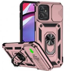Motorola G POWER 5G (2023) Well Protective Magentic Ring Stand Camera Protective Cover Case - Bu