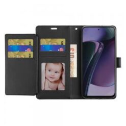 Motorola Moto G Stylus 5G 2024 Wallet ID Card Holder Case Cover - Black