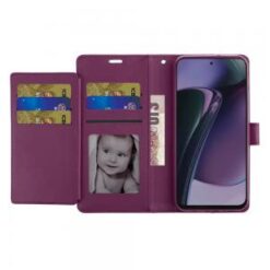 Motorola Moto G Stylus 5G 2024 Wallet ID Card Holder Case Cover - Dark Purple