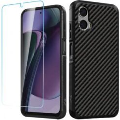 Motorola Moto G Stylus 5G 2024 Tough Strong MetKase Hybrid (Magnet Mount Friendly) + Tempered Gl